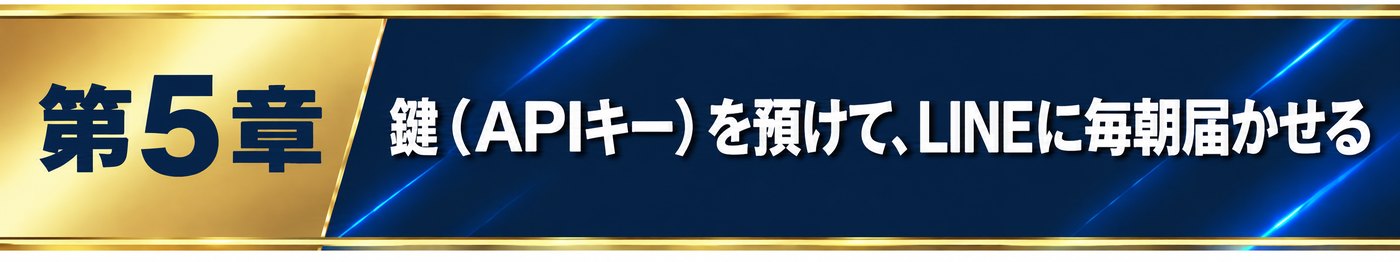 第5章 鍵（APIキー）を預けて、LINEに毎朝届かせる（外との接続）